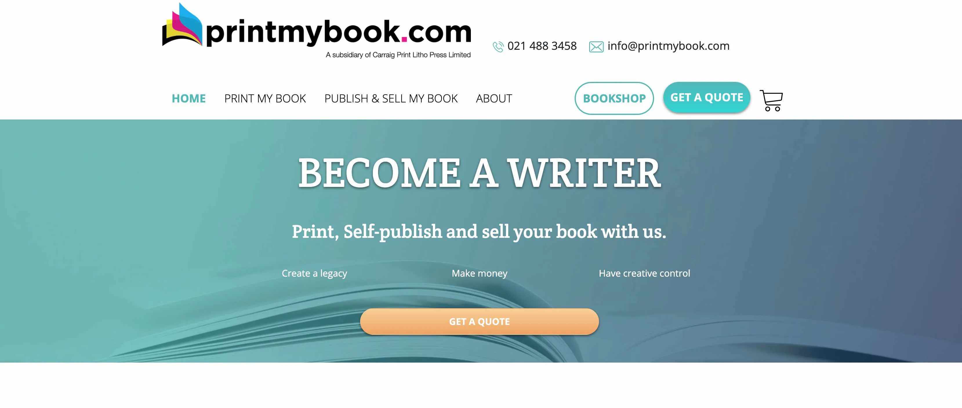 Print My Book website project